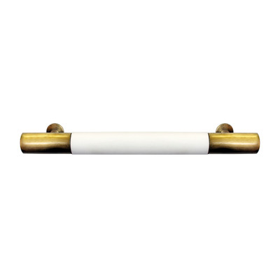 Worlds Away Long Handle - White Lacquer And Antique Brass