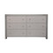 Worlds Away Six Drawer Chest - Grey Grasscloth - Grey Linen Drawers And Brass Hardware