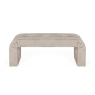 Worlds Away Horizontal Channeled Bench - Taupe Textured Chenille