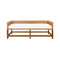Worlds Away Cane Bench - Low Seat Back And Ivory Linen Cushion