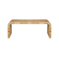 Worlds Away Light Burlwood Waterfall Coffee Table