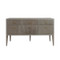 Worlds Away Fluted Six Drawer Buffet - Brass Knobs - Smoke Grey Oak