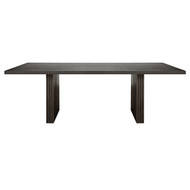 Worlds Away Plank Style Slatted Base Dining Table - Dark Espresso Oak