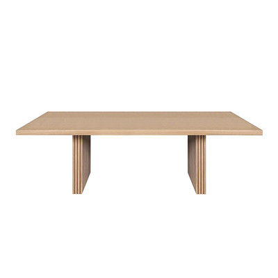 Worlds Away Plank Style Slatted Base Dining Table - Natural Oak