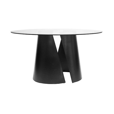 Worlds Away Set Of Two Dining Table Bases - Black Powder Coat