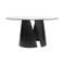 Worlds Away Set Of Two Dining Table Bases - Black Powder Coat - 48" Dia Glass