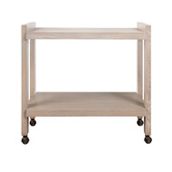 Worlds Away Minimalist Bar Cart - Light Cerused Oak