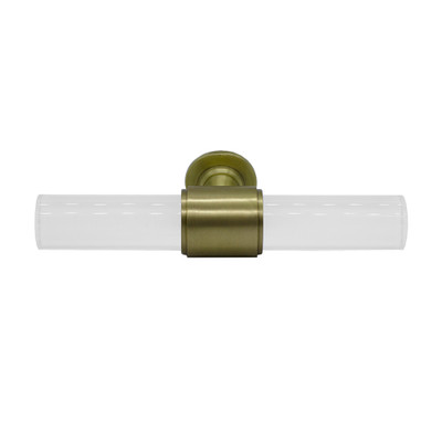 Worlds Away Acrylic Pole Handle - Antique Brass Detail