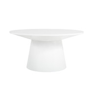 Worlds Away Round Coffee Table Base And Top - White Lacquer