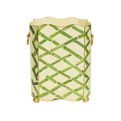 Worlds Away Lion Handles Wastebasket - Thumbnail 5