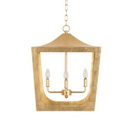 Worlds Away Modern Pagoda Lantern - Four Light Gold Leaf Cluster, Body - Gold Leaf