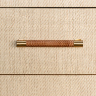 Worlds Away Rattan Wrapped Handle - Antique Brass End Caps