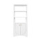Worlds Away Etagere - Two Door Fluted Cabinet - Matte White Lacquer