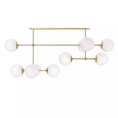 Four Hands Armstrong Linear Chandelier - Burnished Brass - Opal Matte Glass