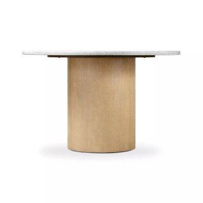 Four Hands Pilo Dining Table - Italian White Marble - Natural Matte