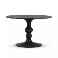 Four Hands Kestrel Round Dining Table - Dark Anthracite W/ Black Marble
