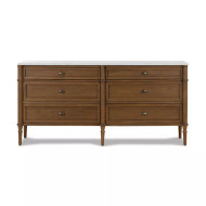 Four Hands Toulouse 6 Drawer Dresser - Toasted Oak W/ Polished White