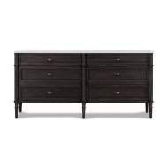Four Hands Toulouse 6 Drawer Dresser - Distressed Black W/ Polished White