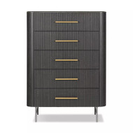 Four Hands Fletcher 5 Drawer Dresser - Distressed Black Oak