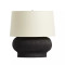 Four Hands Kragen Table Lamp - Textured Matte Black Porcelain