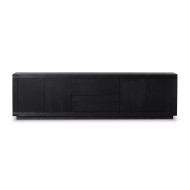 Four Hands Warby Media Console - Worn Black Oak Veneer