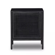 Four Hands Sydney Nightstand - Left - Black Wash W/ Black Cane