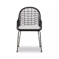 Four Hands Bandera Outdoor Woven Dining Chair - Smoke Black - White