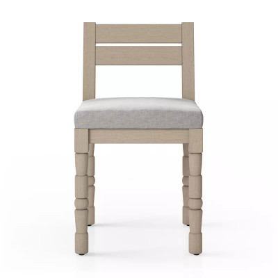 Four Hands Waller Outdoor Dining Chair - Stone Grey - Washed Brown