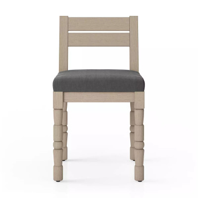Four Hands Waller Outdoor Dining Chair - Charcoal - Washed Brown