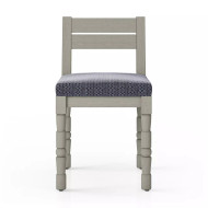 Four Hands Waller Outdoor Dining Chair - Faye Navy - Weathered Grey