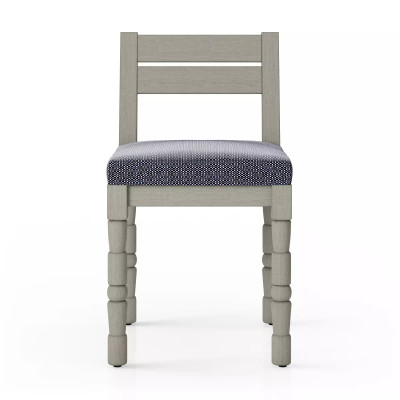 Four Hands Waller Outdoor Dining Chair - Faye Navy - Weathered Grey