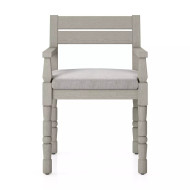 Four Hands Waller Outdoor Dining Armchair - Stone Grey - Weathered Grey