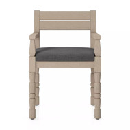 Four Hands Waller Outdoor Dining Armchair - Charcoal - Washed Brown