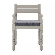 Four Hands Waller Outdoor Dining Armchair - Faye Navy - Weathered Grey