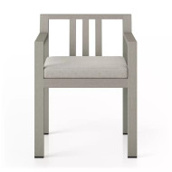 Four Hands Monterey Outdoor Dining Armchair, Weathered Grey - Stone Grey