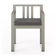 Four Hands Monterey Outdoor Dining Armchair, Weathered Grey - Charcoal
