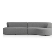 Four Hands Opal Outdoor 2 - Piece Sectional - Right Arm Facing - Hayes Smoke