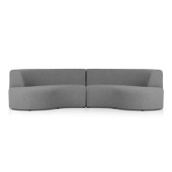 Four Hands Opal Outdoor 2 - Piece Sectional - Curved - Hayes Smoke