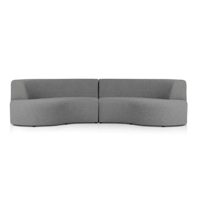 Four Hands Opal Outdoor 2 - Piece Sectional - Curved - Hayes Smoke