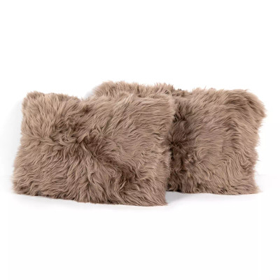 Four Hands Lalo Lambskin Pillow, Set Of 2 - Taupe - 16X24"