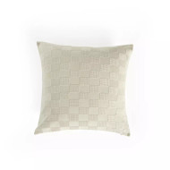 Four Hands Handwoven Checked Pillow - Ivory Cotton - Cover Only