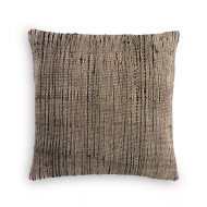 Four Hands Handwoven Stripe Wool Pillow - 20"X20" - Black Wool