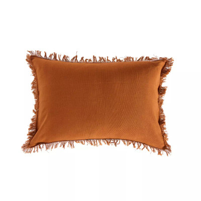 Four Hands Handwoven Eyelash Pillow - Rust Cotton - 16"X24" - Cover + Insert