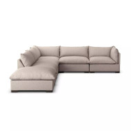 Four Hands Westwood 5 - Piece Sectional - Raf W/ Ottoman - Bayside Pebble