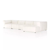 Four Hands Langham Channeled 4 - Piece Sectional - Right Chaise - Fayette Cloud