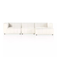 Four Hands Langham Channeled 3 - Piece Sectional - Right Chaise - Fayette Cloud