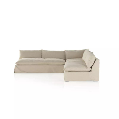 Four Hands Grant Slipcover 3 - Piece Sectional - 114" - Antwerp Natural