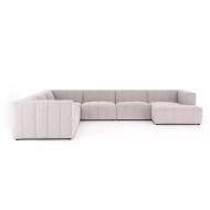 Four Hands Langham Channeled 6 - Piece Sectional - Right Chaise - Napa Sandstone