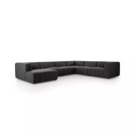 Four Hands Langham Channeled 6Pc Laf Chaise Sectional