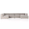 Four Hands Langham Channeled 5 - Piece Sectional - Right Chaise - Napa Sandstone
